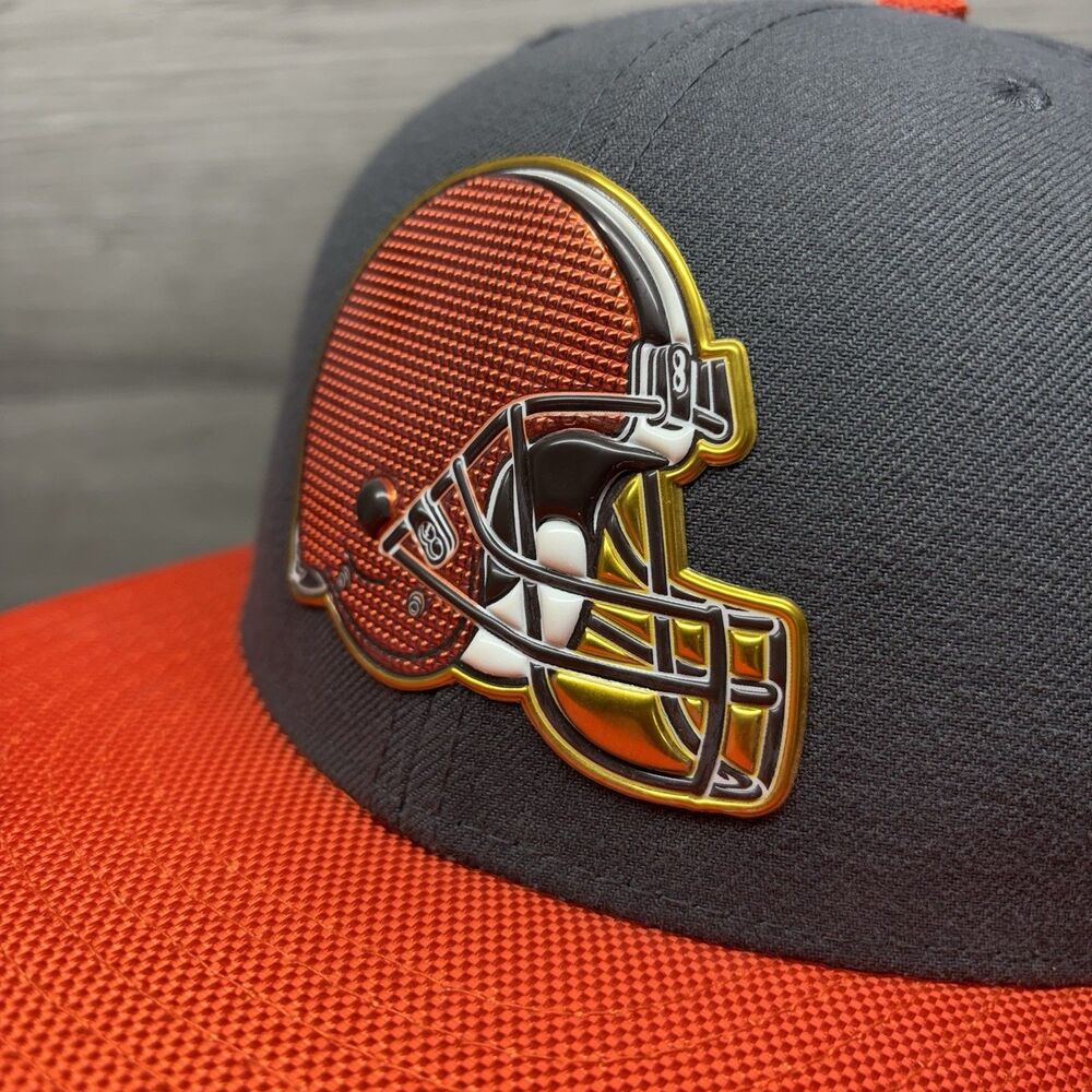 NFL Cleveland Browns New Era 59Fifty Fitted Hat Size 7 1/4 Brown Orange Brimmed - Picture 2 of 11